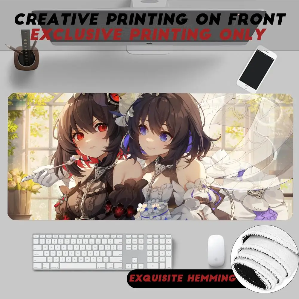 

Mouse Pad Non-Slip Rubber Edge locking mousepads Game play mats Cartoon Cute Video Game Honkai Impact 3rd for notebook PC computer