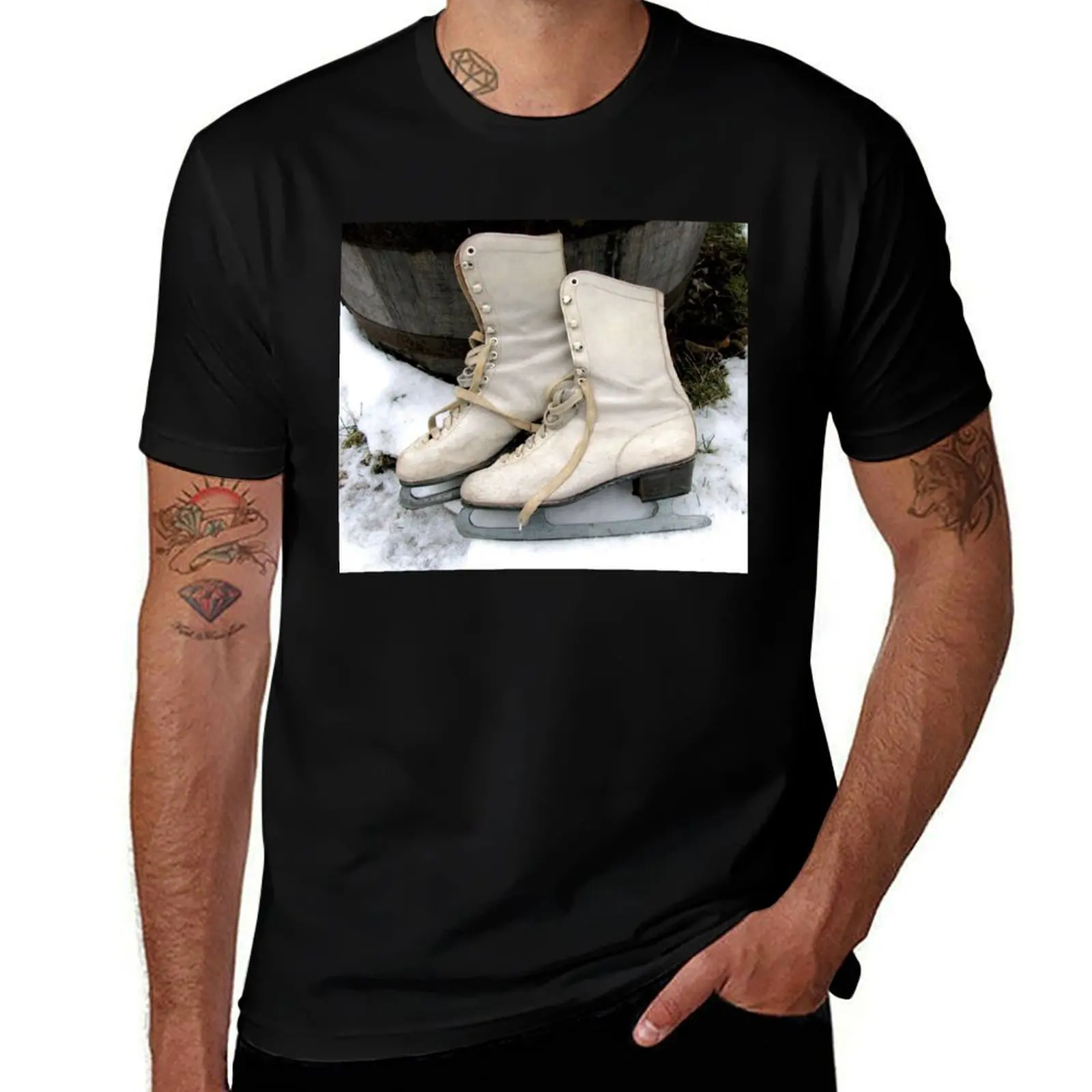 Vintage Ice Skates T-Shirt Sport Basic Moisture Wicking Tee