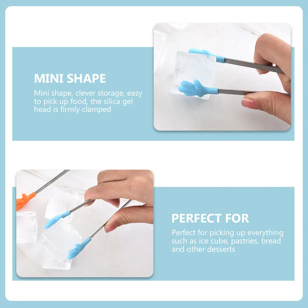 

3pcs Silicone Kitchen Clips Baking Sugar Food Serving Tools For Party Buffet Wedding Picnic Use Ice Cube Tongs