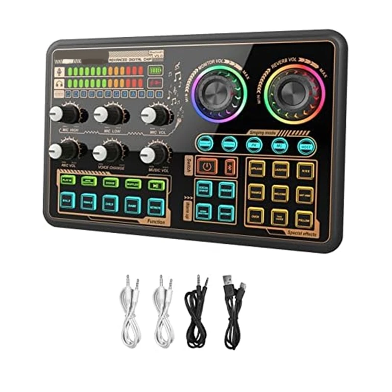 

Sound Effects Board Audio Interface Plastic For PC Microphone, Audio Mixer For Karaoke, Gaming