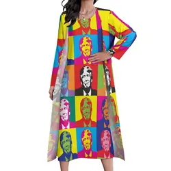 Pop Art Dress Two-Piece Tack Donald Trump Meme Street Wear Bohemia Long Dresses Female Elegant Maxi Dress Birthday Present