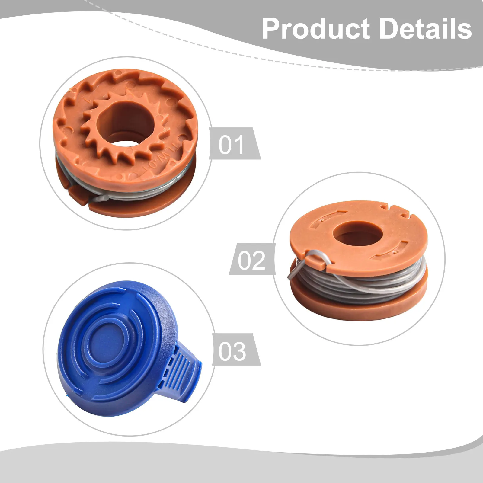 Replacement Auto Feed Spool and Cap Set for BAUKER CGT18LW String Trimmer Compatible with BQ291 and BQ291MC486 Parts
