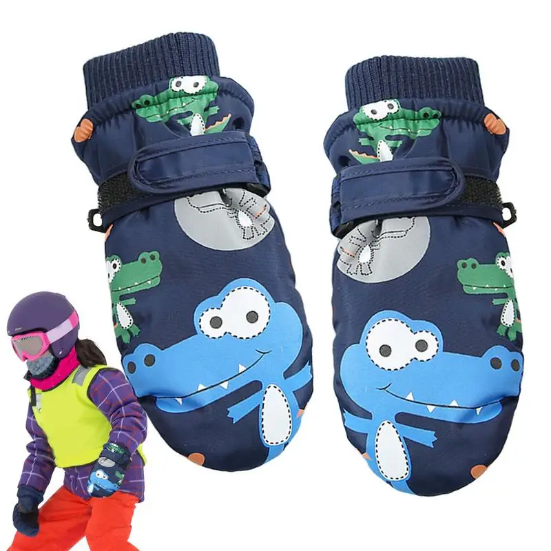 

Kids Snow Mittens Winter Warm Snow Gloves Anti-Slip Kids Mittens For Ages 2-10 Boys Girls Thermal Gloves For Skiing Snowboard