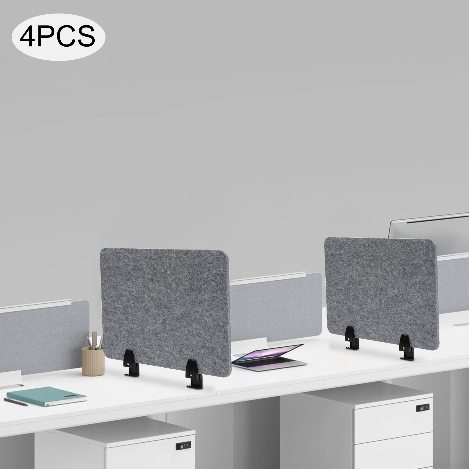 Stand Up Desk Store ReFocus Raw, Clamp-On Acoustic Desk Divider, Mounted Privacy Panel, Reduce Noise and Visual Fatigue, Gr