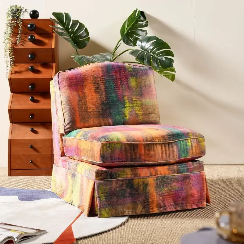 

French retro single sofa, apartment living room, home designer, single chair