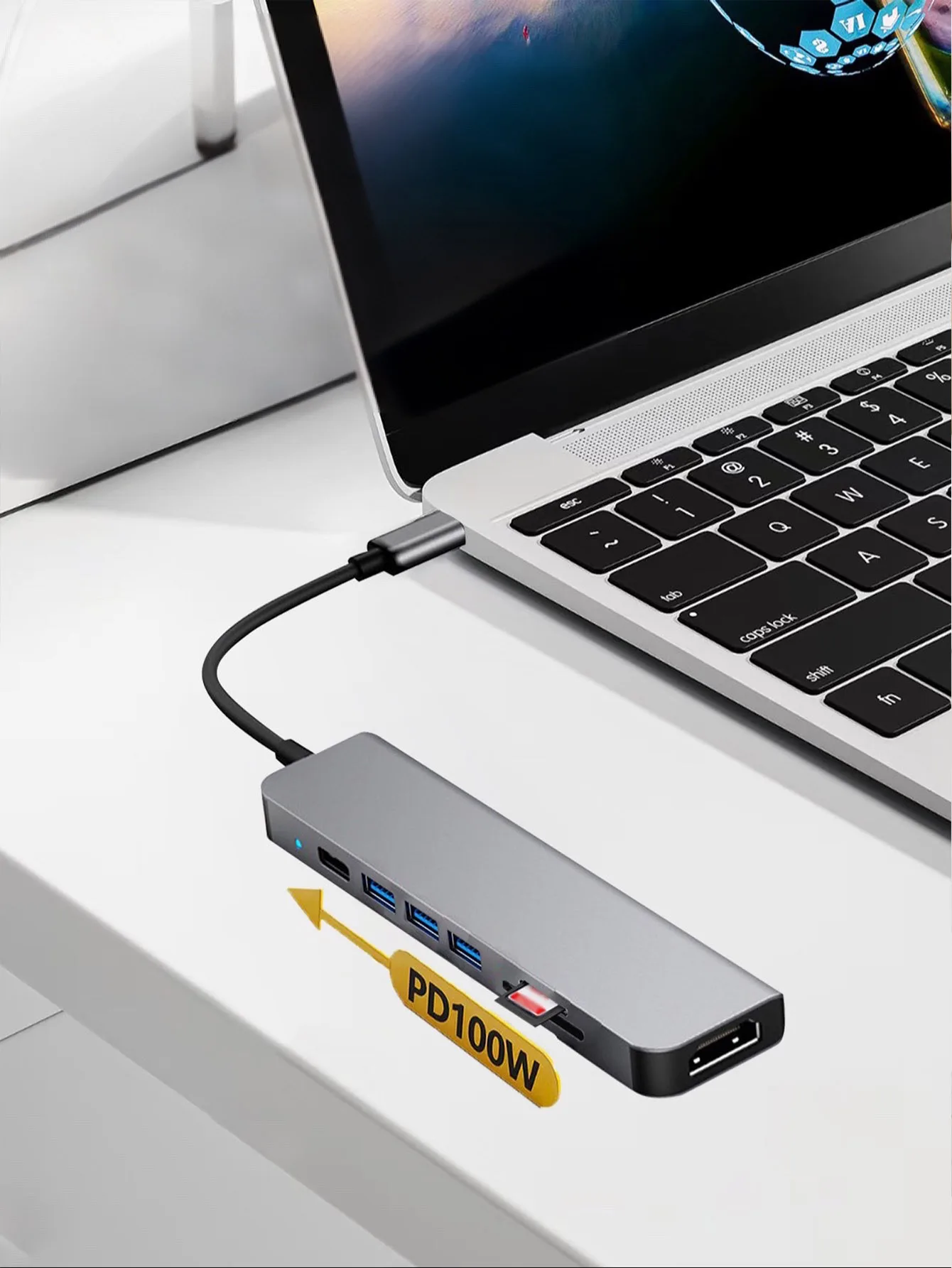 Picture 5: Cross-border 7-in-1 USB hub with Type-C interface, multi-port USB expansion dock, multi-functional USB hub
