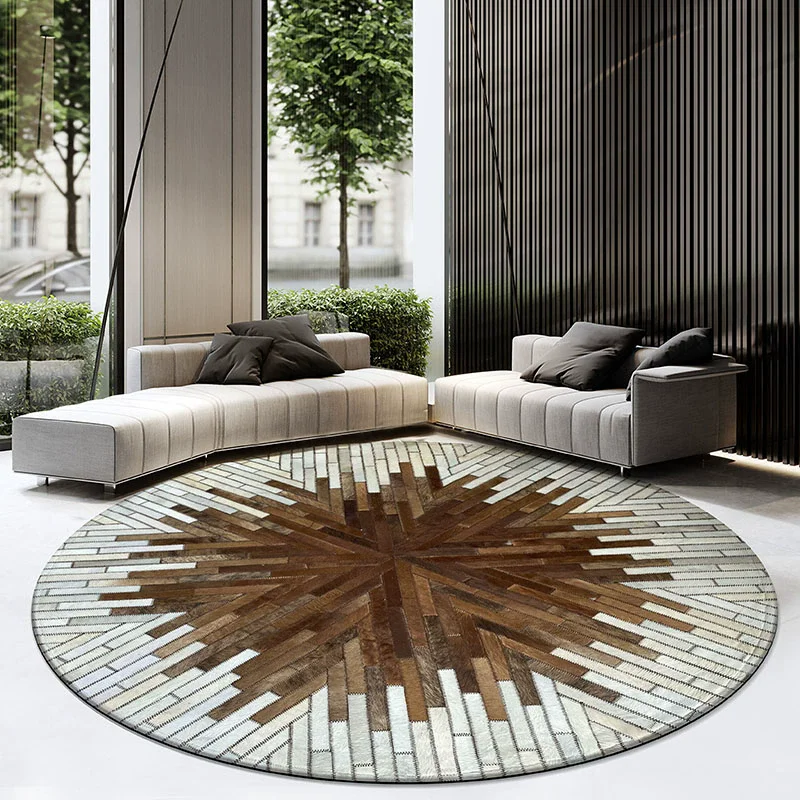 

Creative Handmade Round Carpet For Bedroom Home Sofa Coffee Table Rugs Living Room Big Size Aesthetic Piano Floor Mat Luxury