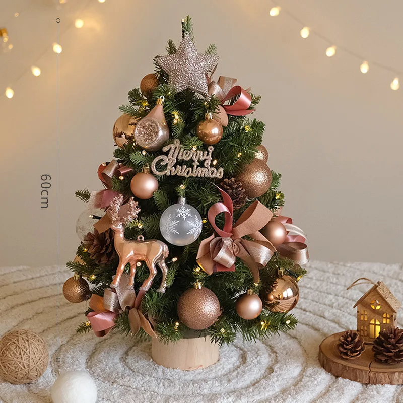 Christmas tree,premium lights ins style DIY ornament internet celebrity package，Christmas decorations mini tree