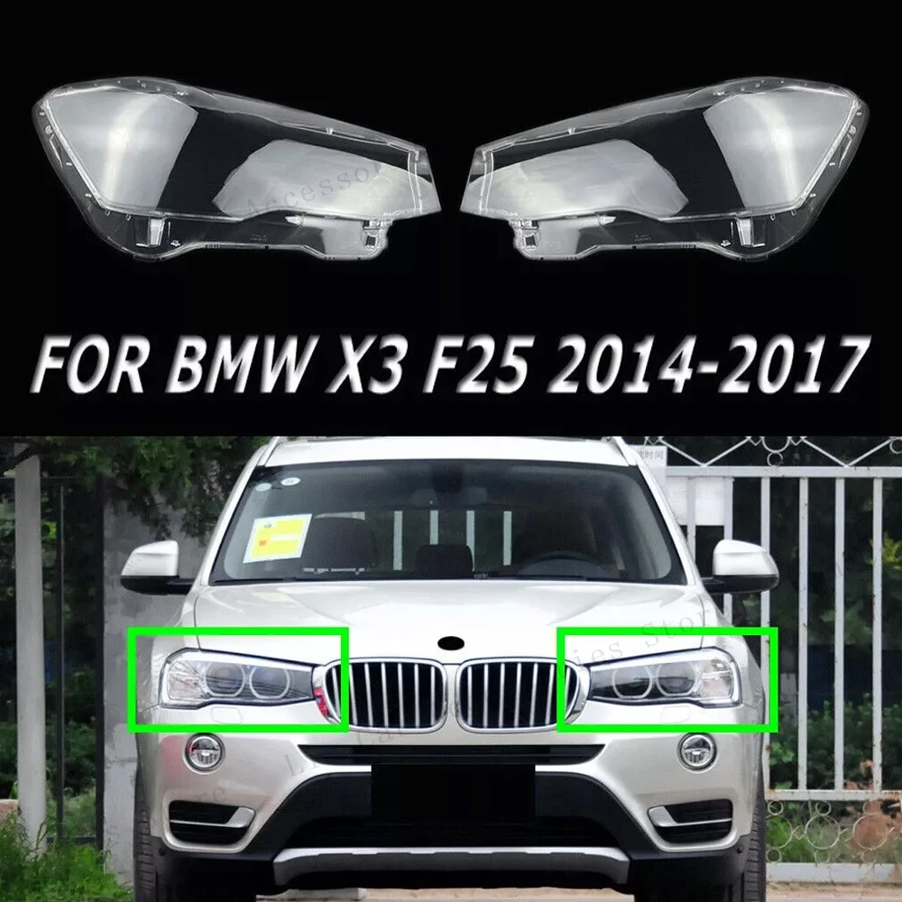 

For BMW X3 F25 X4 F26 2014 2015 2016 2017 Car Headlight Lens Cover Transparent Glass Lampshade Clear Headlamp Shell