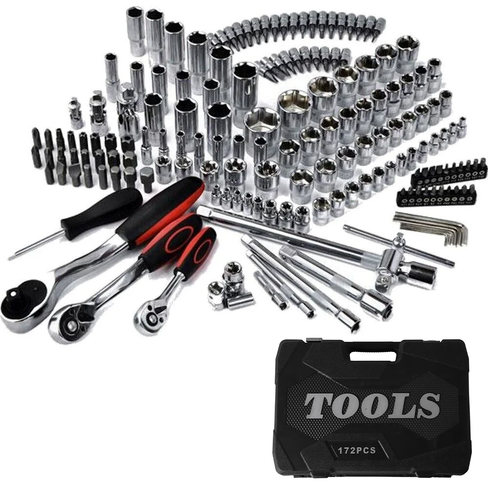 171 قطعة مفتاح بانة مجموعة أداة إصلاح السيارات اسئلة المفك وجع 1/4 3/8 1/2 اسئلة المفك مفك بت أداة اليد #3