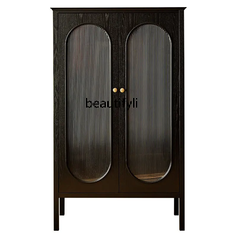 lt Solid Wood Wardrobe French Retro Locker Household Wardrobe Small Apartment Multi-Functional Storage Cabinet