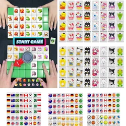 64 Blocks Tiktok Seaside Escape Mahjong Tile Game with Pattern of Flag Ball 1/2 Players Funny Parent Child Party Game Toy Gift ﻿