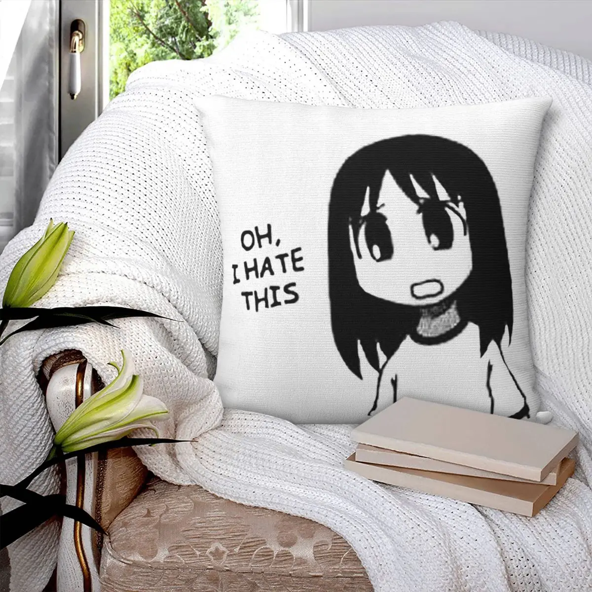 مؤرخة - تحقق من الملف الشخصي Azumanga Daioh Osaka Ayumu Kasuga غطاء وسادة مربع وسادة رمي وسادة للمنزل