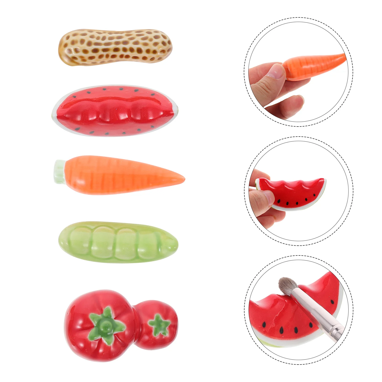 

5 Pcs Brush Pen Stand Chinese Holder Ceramic Rack Creative Rest Calligraphy Decorative