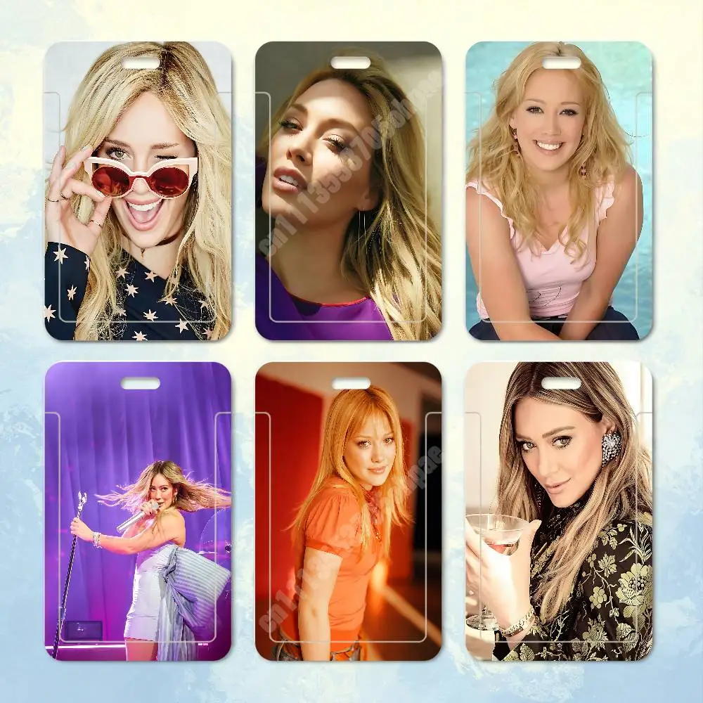 H-Hilary D-Duff Luck or Something Plastic Card Holder Worker ID Card Clear Transparent Employee Visitor Pass