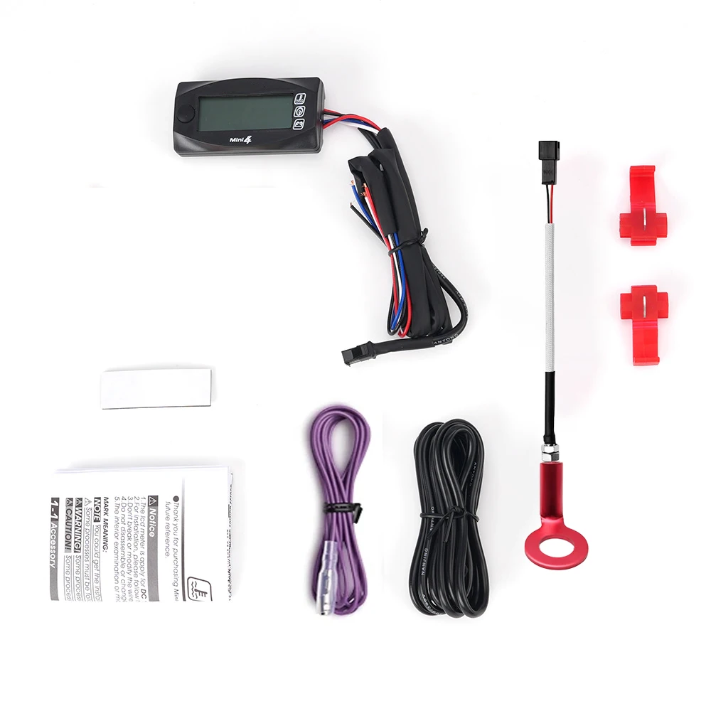 Motorrad 4-in-1 Digitalanzeige Zylindertemperaturmesser Drehzahlmesser Voltmeter Zeitanzeige Mini-LED-Monitor – Detail 8