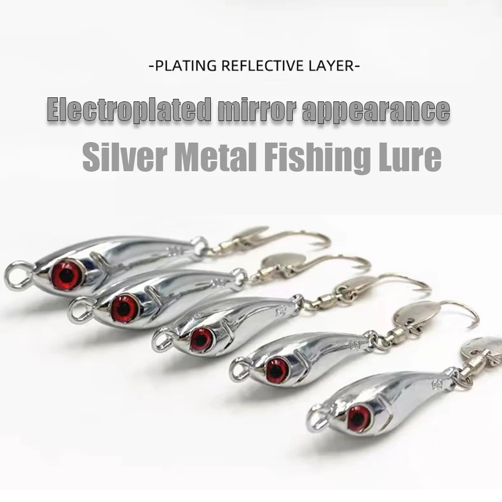 5g-30g Silver Metal Fishing Lure Metal Jigging Lures Sea Bass Mackerel Snapper Cast Bass Pike Trou Bait Sea Fishing Tackle