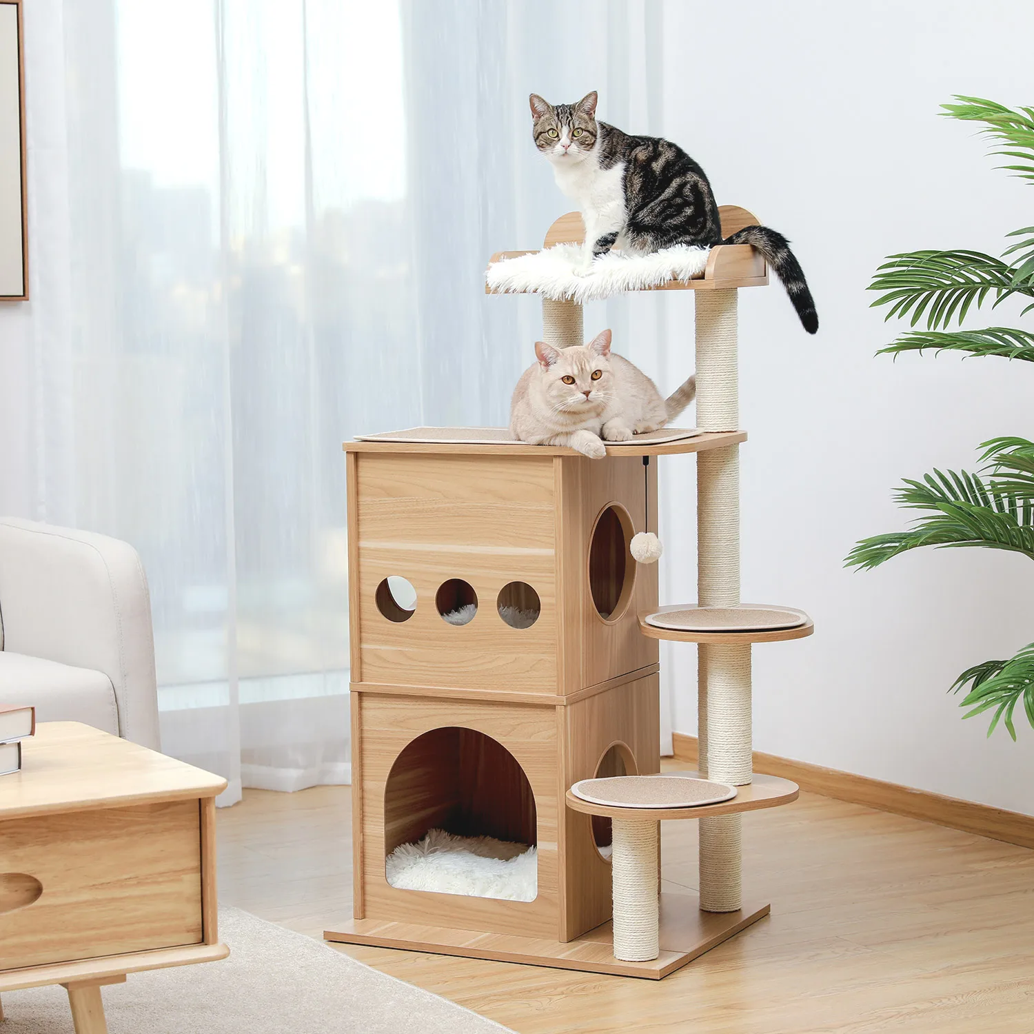 Imagem -05 - Árvore Torre Arranhadora para Gatos Brinquedo para Escalar e Pular Arranhador de Torre para Gatos Brinquedo para Gato Afiar Unhas Árvore de Brinquedo para Animais de Estimação