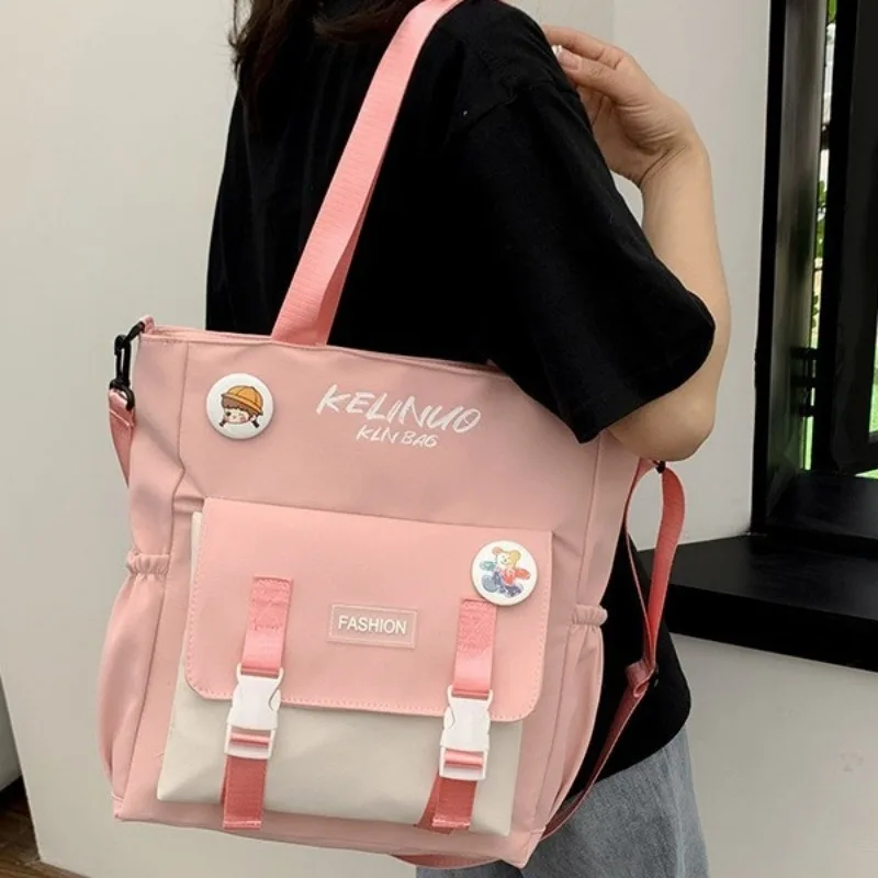 حقيبة مدرسية أنثى موري نظام حقيبة كتف الطلاب حقيبة قماش قنب جديدة بسيطة حقيبة كروسبودي سعة كبيرة تحميل كتاب حقيبة يد