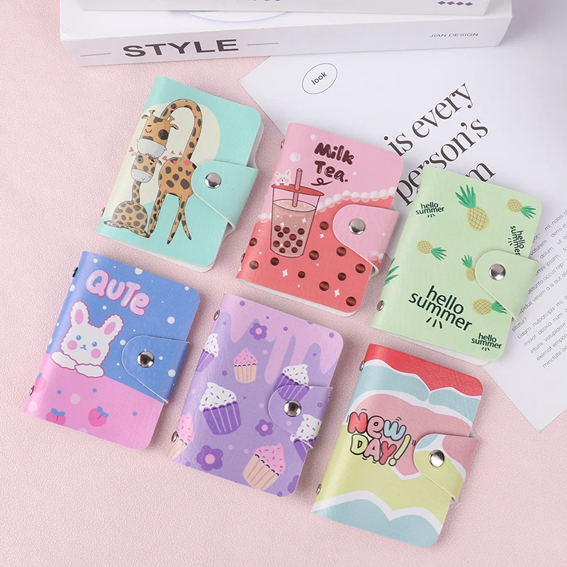 1Pc Cartoon Card Bags Casual Cute ID Credit Card Holders Creative Color Card Case Bank Card Cover Multi Card Slots Wallet