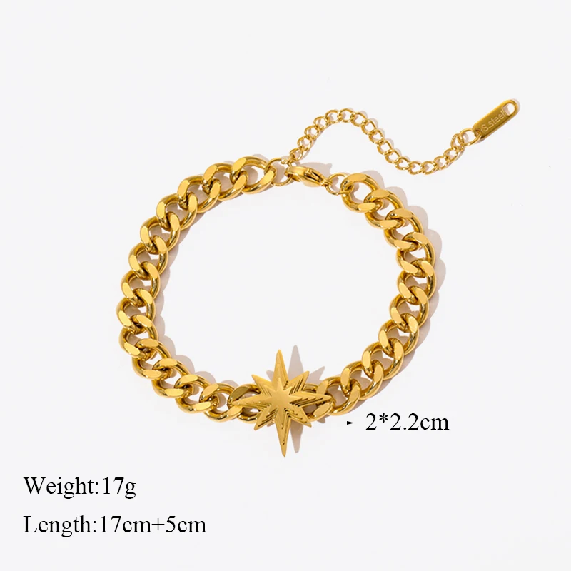 EILIECK 316L Edelstahl Armband in Goldfarbe für Damen, schlichter Stil, Gliederkette, trendiges, modisches, nicht ausbleibendes Schmuckstück, Geschenk. – Detail 16