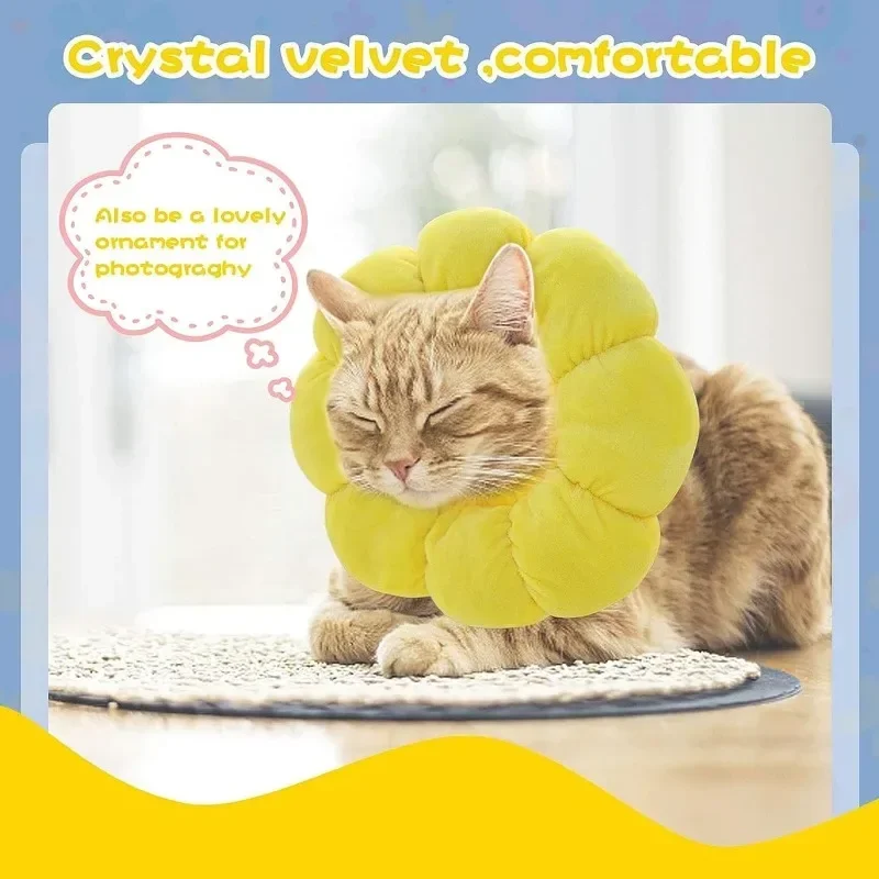 Cat Cone Collar Pet Cats After Surgery Wound Protective Collar Adjustable Elizabeth Collar Prevent Licking Wound Recovery Collar