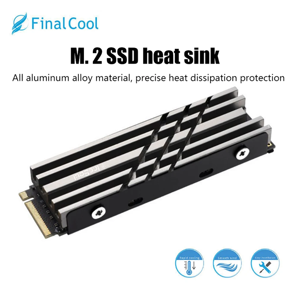 Cooler II 2280/2242 SSD Heatsink M.2 NVME Radiator Magnesium Aluminum Alloy PC Efficient Radiator with Thermal Silicone pad