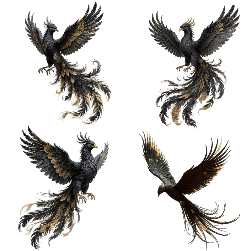 Three Ratels CFN6 elegant black phoenix Wall stickers are home decoration door decals Personalized car stickers