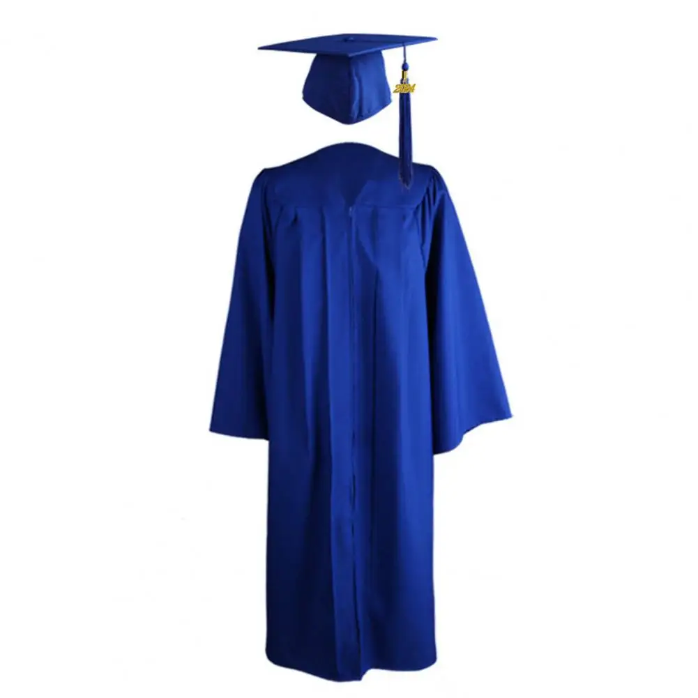 Academic Gown Colorfast 2023 Men Women Students Graduation Costume Tassel Solid Color Graduation Gown School Supplies