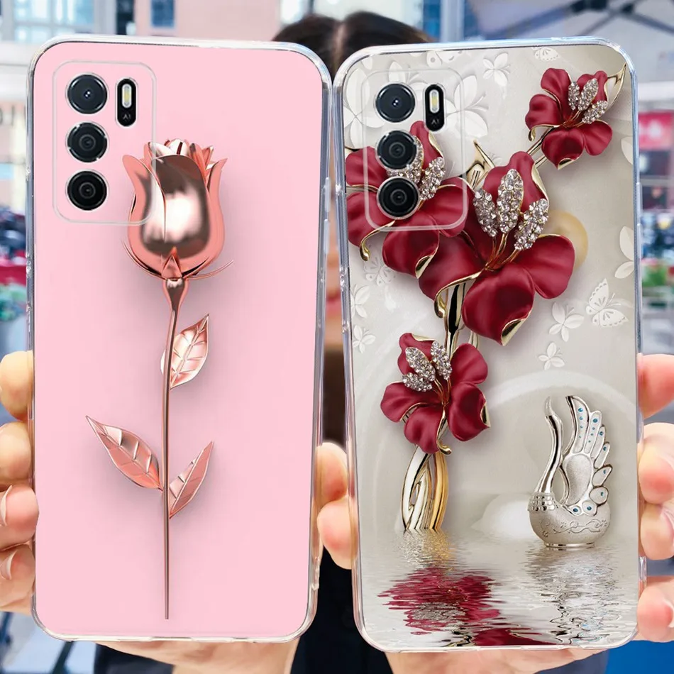 For OPPO A16 Case Oppo A16S A 16 CPH2269 CPH2271 Elegant Printing Soft Silicone TPU Slim Shockproof Phone Back Cover