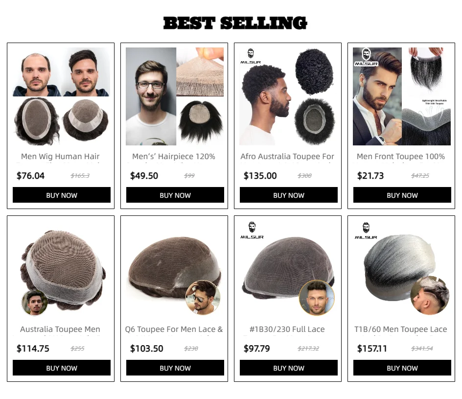 Men Wig Human Hair Toupee Fine Mono Male Wig 130% Density Durable Hair Prosthesis Toupee Men 6