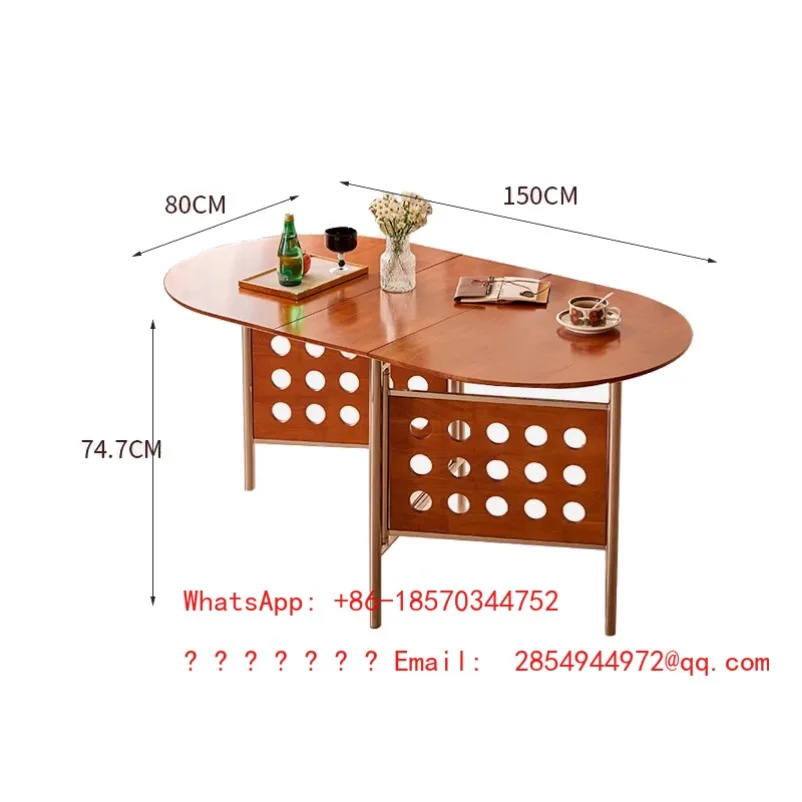 Long Folding Modern Design Dining Table, Charming French Dining Table