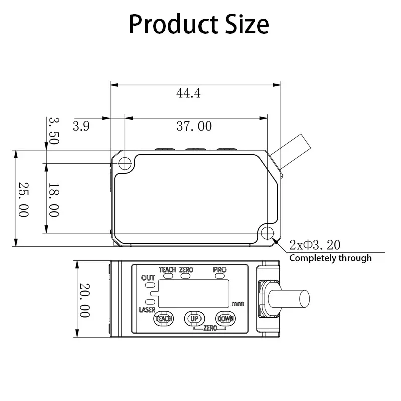 جهاز قياس المسافة 200 مم عالي الدقة مستشعر الإزاحة بالليزر الكهروضوئي #3