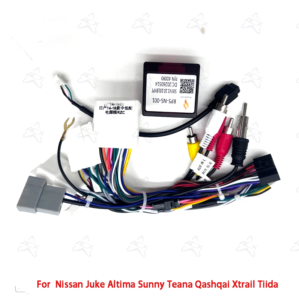 16Pin Car Radio Wiring Harness Adapter Cable With CANBUS Decoder  For Nissan Juke Altima Sunny Teana Qashqai Xtrail Tiida Plug