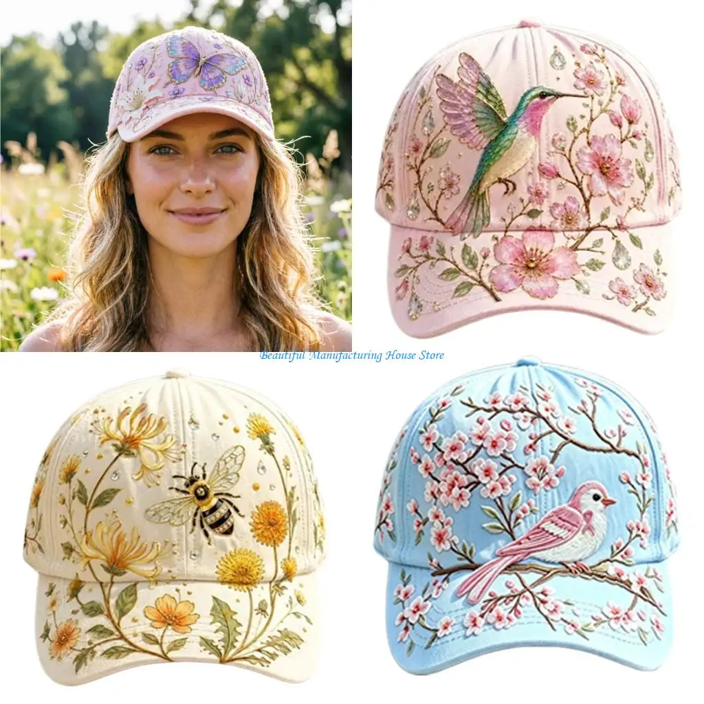 

E56A Everyday Embroidered Baseball Hat Lightweight Six Panel Cap 57-60 Fit for Casual Travel Styling and Walks