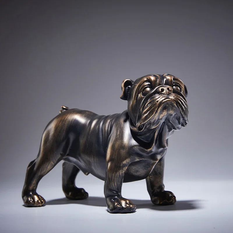 Greyhound Dog Statue,French Bulldog Figurine,Antique Copper Animal Crafts Desktop Resin Ornaments Living Room Office Decoration