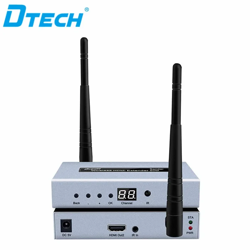 DTECH wireless audio and video fiber box 50m HDMI transmitter receiver wifi extender