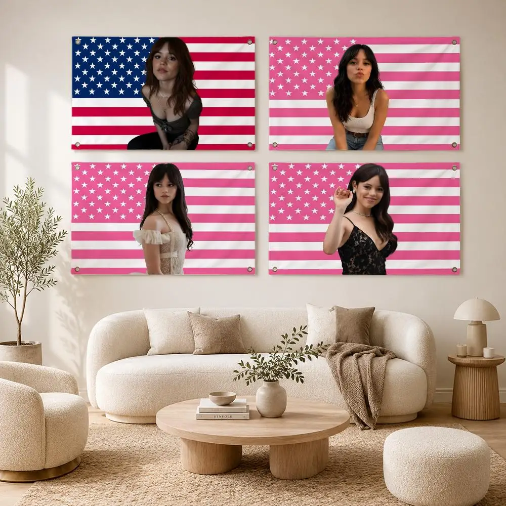 Actor Jenna Ortega Flags flag For Decoration Outdoor Picnic Hanging Home Camping Party Banner