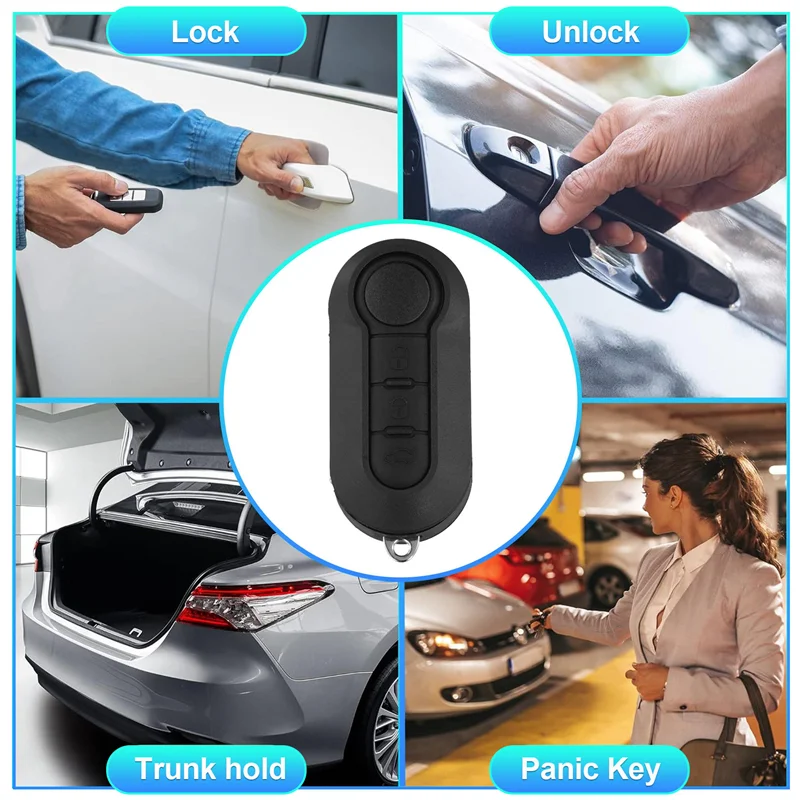 

433Mhz ID46 Chip Remote Key Marelli System Flip Remote Key 3 Button With Trunk Switch For Fiat Strada Mobi Uno Fiorino-AD39