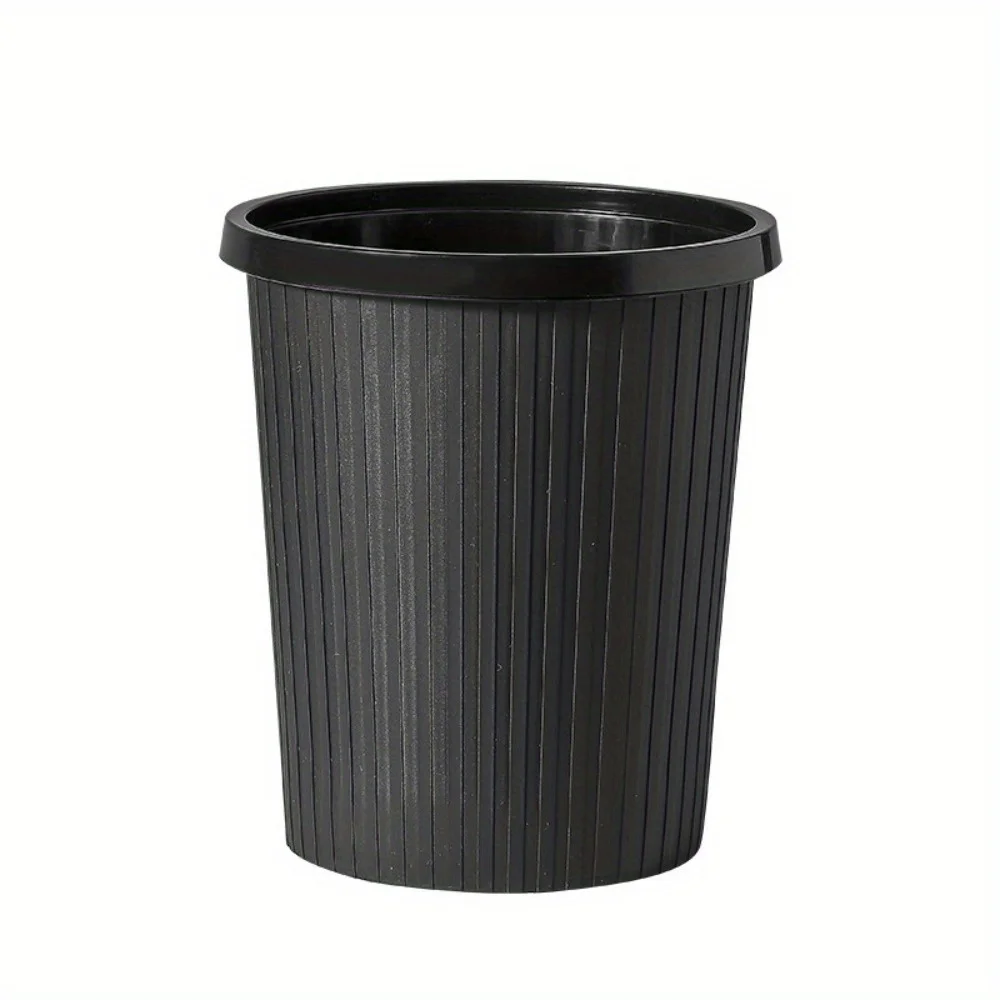 Creative and minimalist trash can household uncovered pressure ring paper basket large kitchen bathroom living room striped