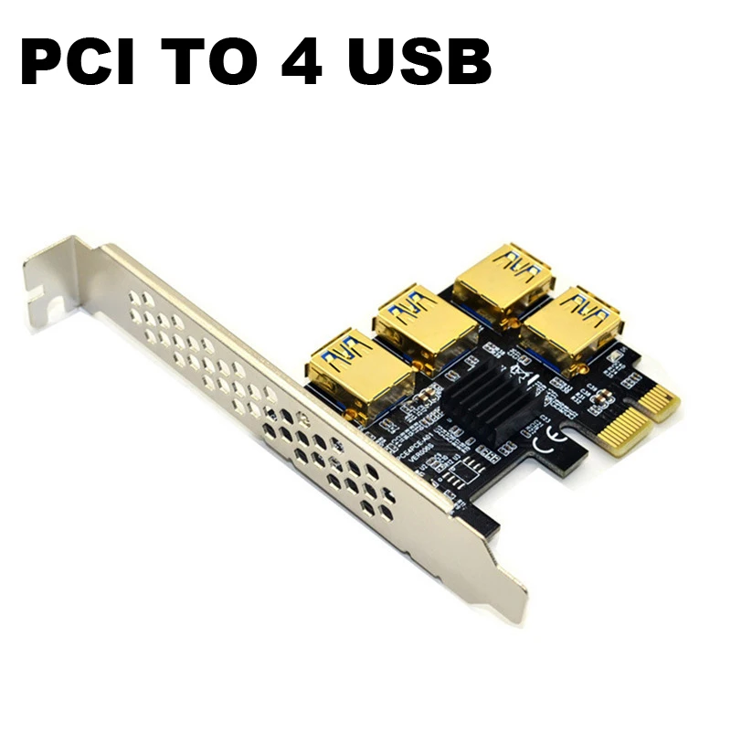 

PCIE PCI-E PCI Riser экспресс-карта 1x до 16x1 до 4 слот USB 3,0 специальный адаптер PCIe конвертер видео для майнинга биткоинов