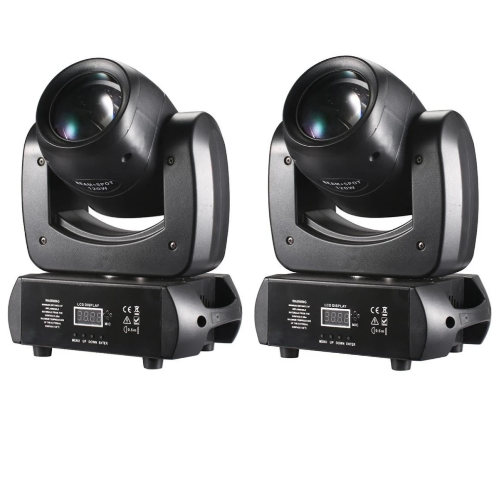 2 STKS Mini LED Mobiele Phare 120 W + Projecteur + 8 Prismes Rotatifs Dj Disco Dmx Effet D'éclairage De Scène Lumière