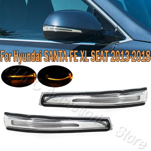 Luz LED de señal de giro para espejo retrovisor de coche, lámpara de señal para Hyundai Santa Fe XL Seat 2013 2014 2015-2018 87613B-8000 87623B8000