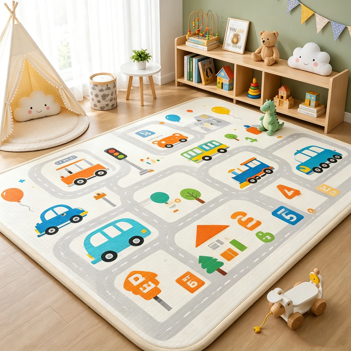 Cartoon Baby Crawling Mat Foldable Non‑Slip Kids Game Mat Waterproof XPE Soft Floor Rug Portable Activity Play Carpet for Infant