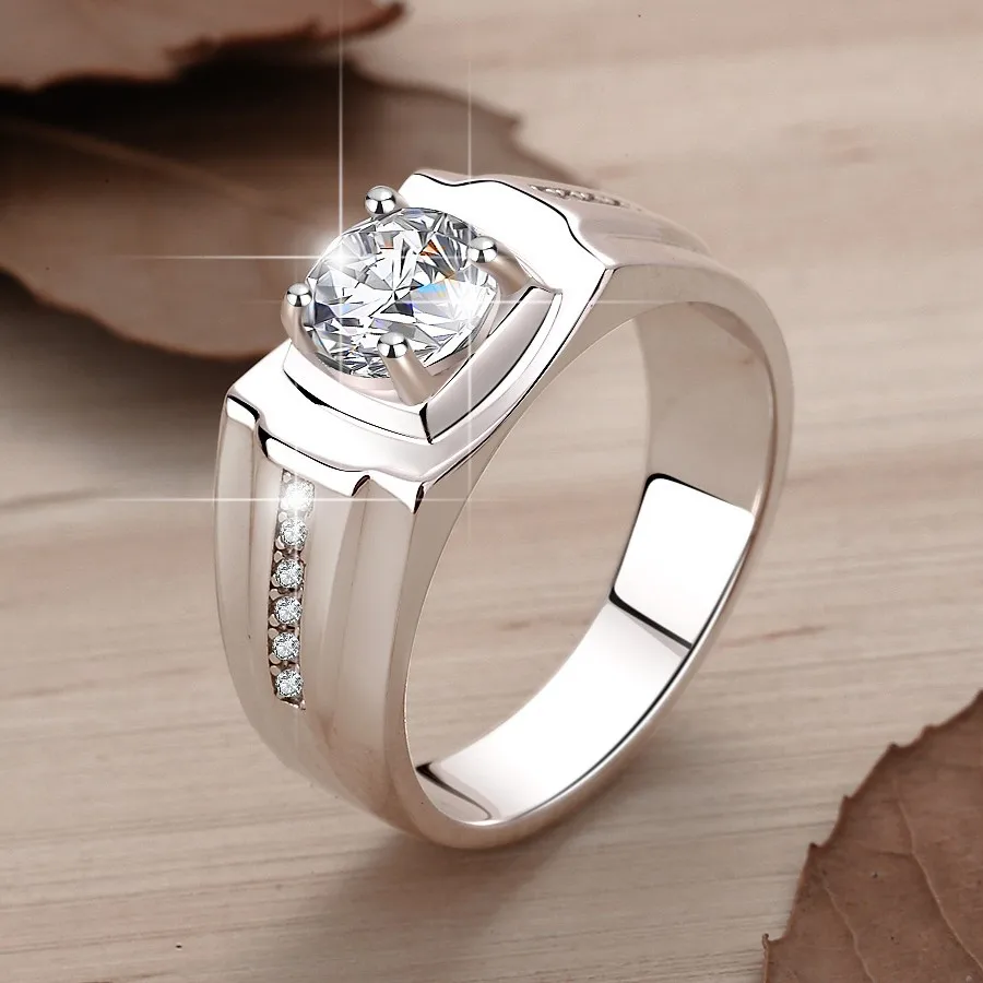 

Minimalist Open Ring Men's 1CT Moissanite PT950 Platinum - Light luxury minimalist style, 1CT shine, anniversary gift option