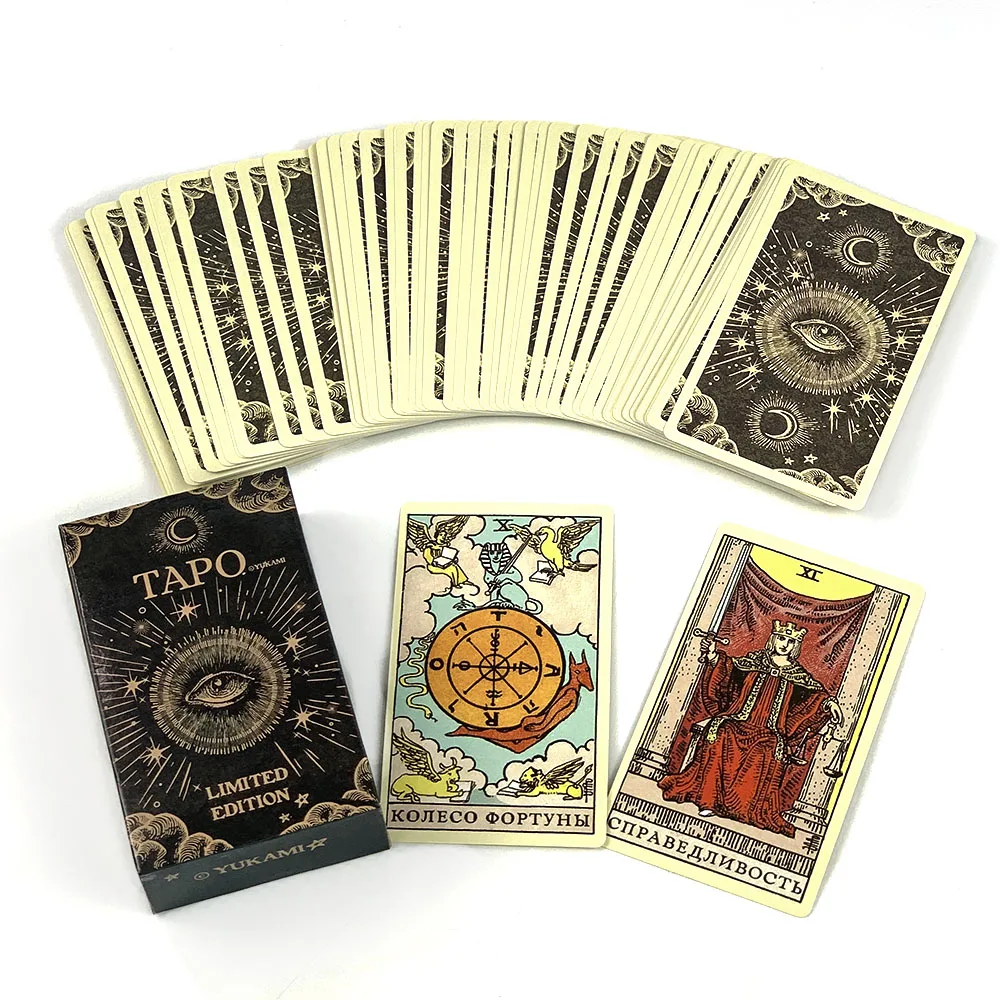 Baraja De Tarot Rusa De 78 Cartas – Portátil Con Guía En Ruso Para Adivinación Y Lecturas