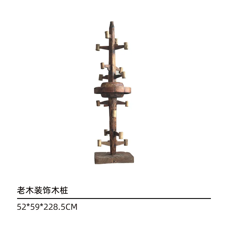 Solid wood pile living room sofa decoration ornament home bed and breakfast floor root carving furniture