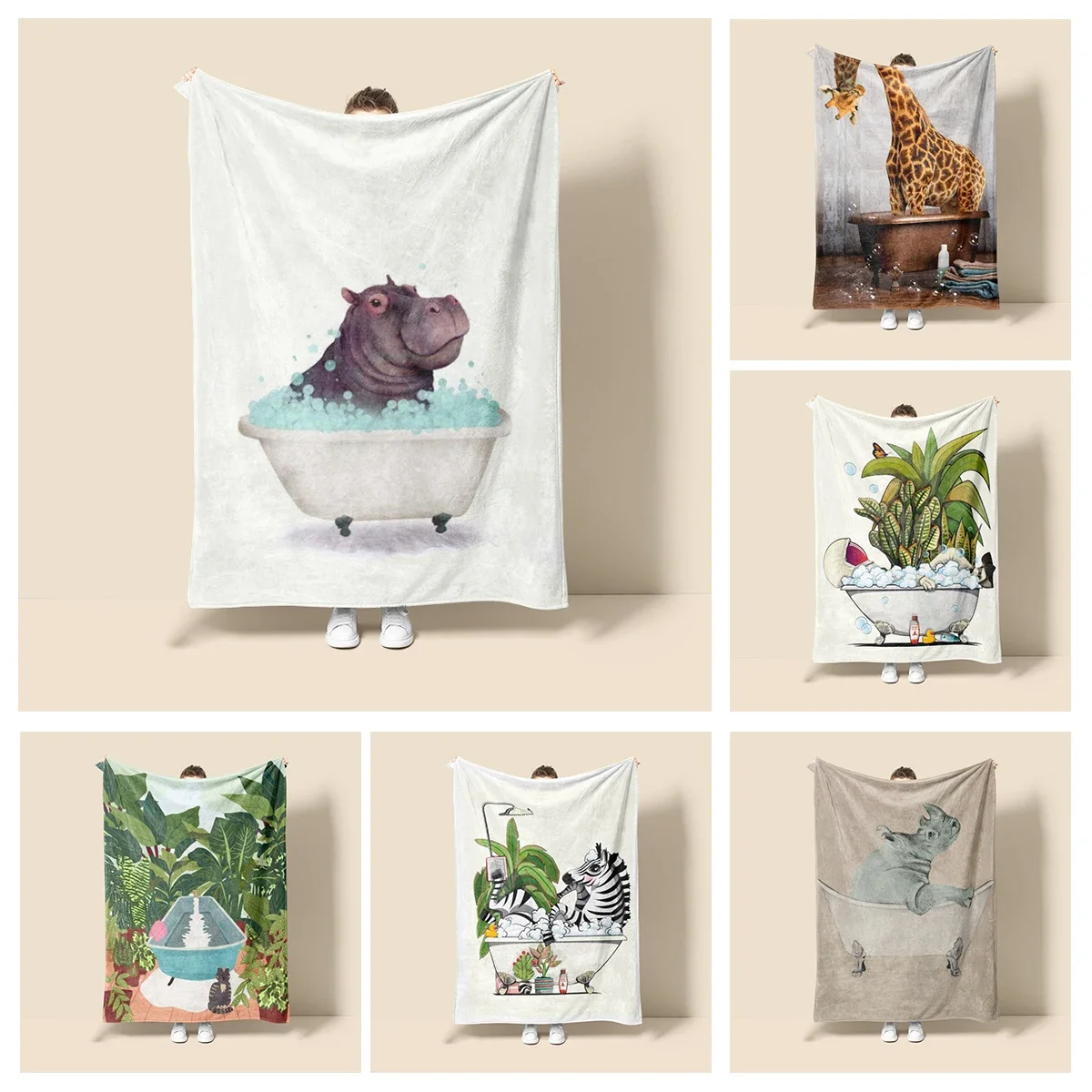 

Home decoration plush Throw Sofa blanket Anime animals Bedspread on the bed fluffy soft blankets decor Modern funny elephant