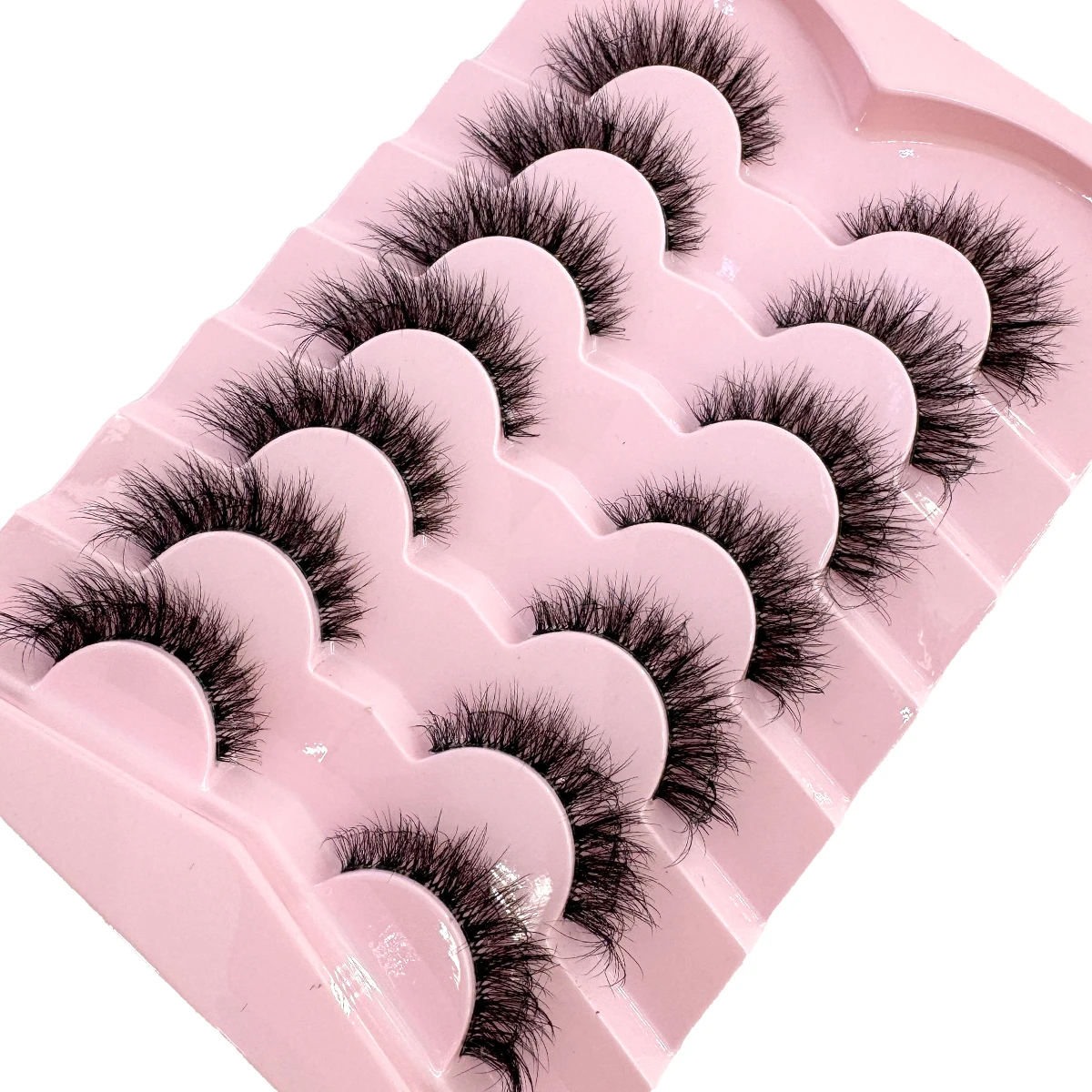 HBZGTLAD 7 Paar Katzenaugen-Wimpern, Natürliche Lange Wimpern mit Klarem Band, Flügelendes Ende, Verlängerte Augenwimpern, Kunstnerz-Wimpern für Make-up – Detail 1