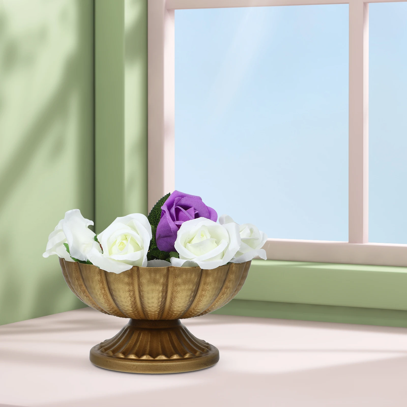 

Wrought Iron 23W5036GT Vintage Wedding Flowerpots 18 Inch Roman Flower Pot Plant Decor Balcony Garden Vintage European Container